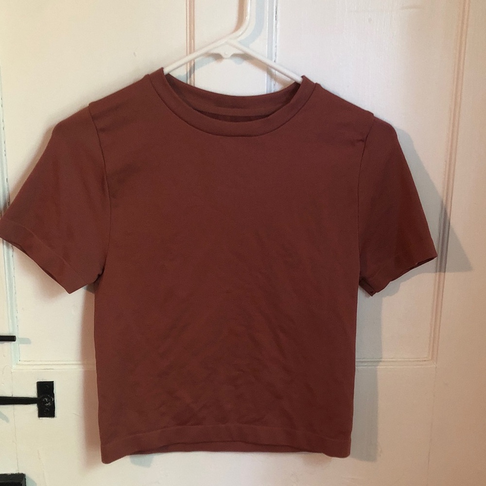 Cropped Rust-Colored Tee - Picture 1 of 3